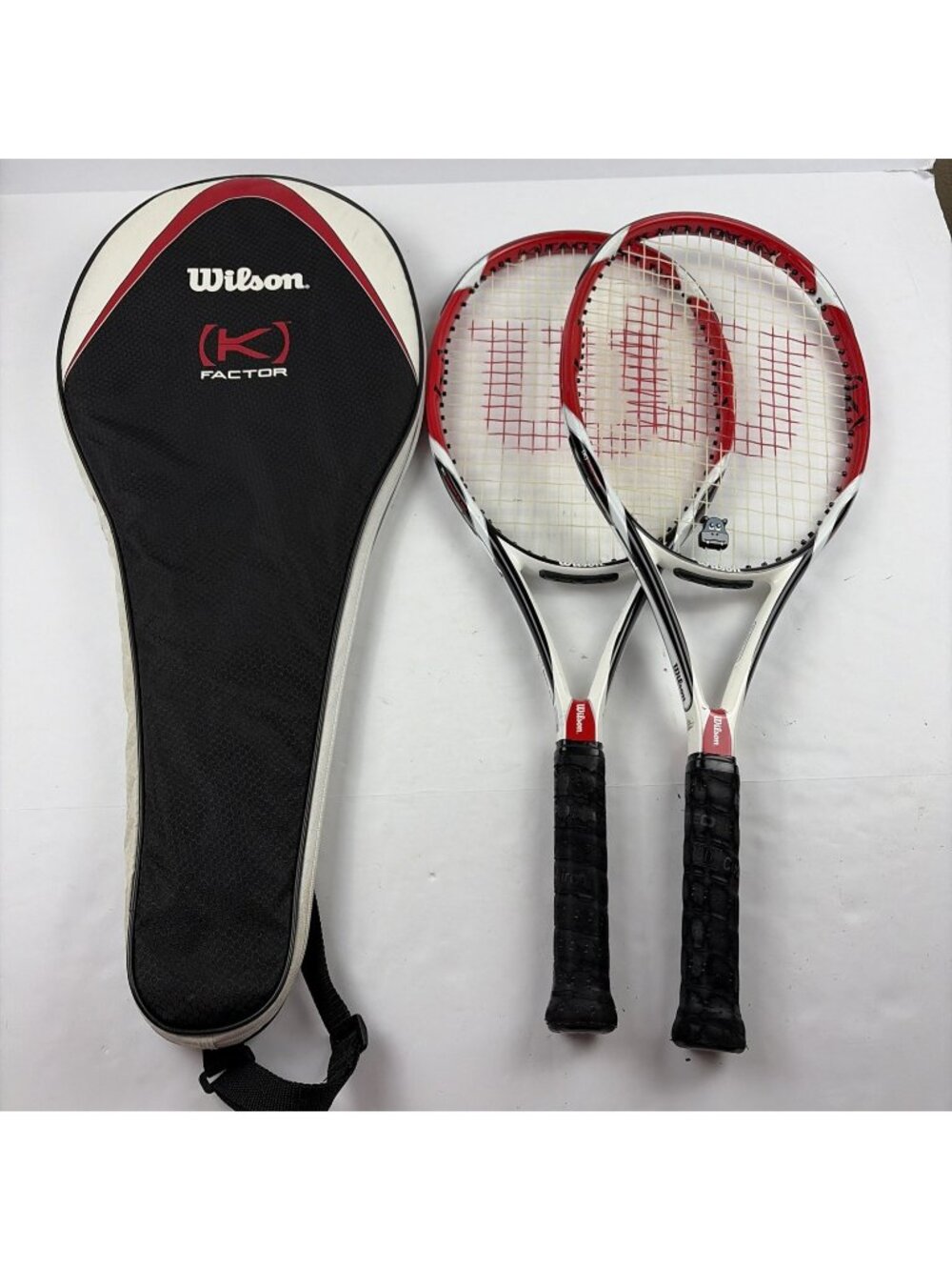 2 Wilson (K) Factor BOLD Tennis Racquet with Case 16x20 9.8oz Grip 4 3/8